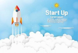 Start up timeline cartoon background vector