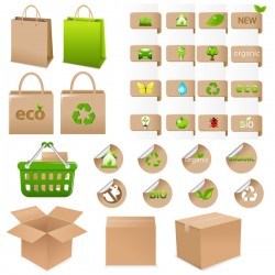 Set of ecological container vector material