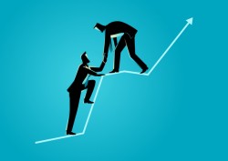 Businessman Silhouette Help Graphic Chart vector