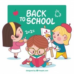 Back to school background with students