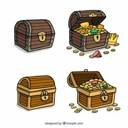 Hand drawn treasure box collection