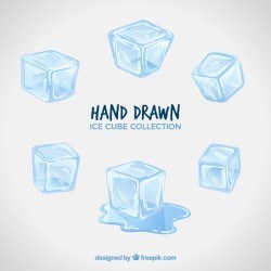 Ice cube collection with hand drawn style