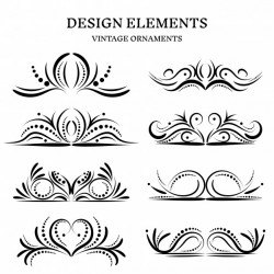 Vintage design ornaments set