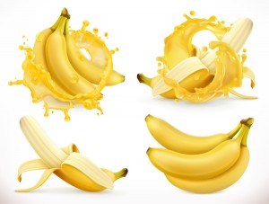 Banana juice and splash vector