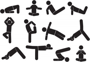 Yoga pose sign vector material