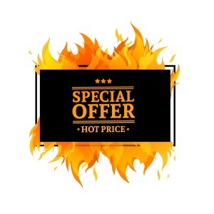 Special sale flame frame with white background vector 02