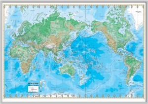 World Advanced Physical Framed Wall Map (Silver)