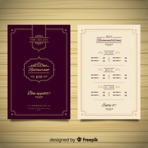 Elegant restaurant menu template with vintage ornaments