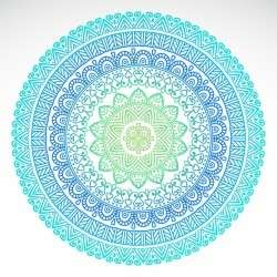 Round gradient mandala on white isolated background