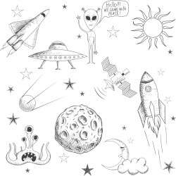 Space Doodle Free Vector