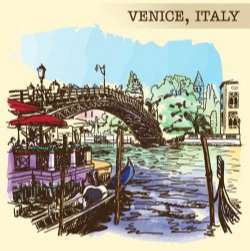Italy venice painted sketch vector 03