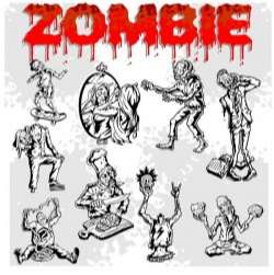 Cartoon zombie illustration vector set 05