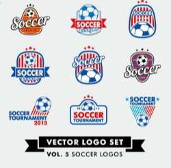 Soccer logos set vector