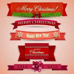 Christmas banner design vectors set 01