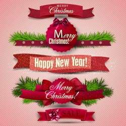 Christmas banner design vectors set 02