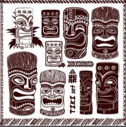 Tiki illustration vector set 02
