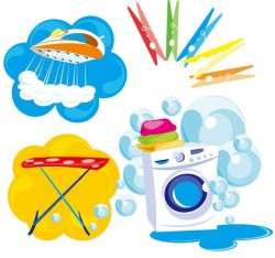 Laundry elements design vector