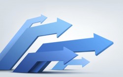 3D blue arrow background vector 01