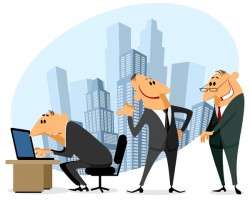 Funny cartoon professional staff of office vector 03