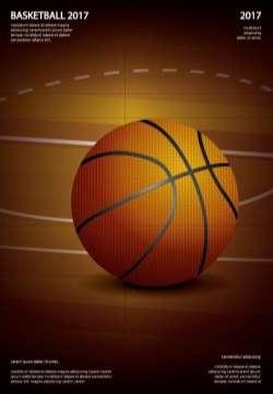 Basketball flyer with brochure cover template vector