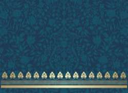 Vintage decorative pattern with floral seamless border vector 01