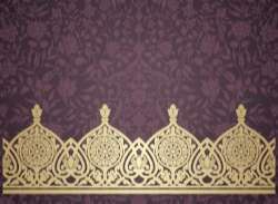 Vintage decorative pattern with floral seamless border vector 11