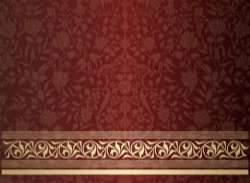 Vintage decorative pattern with floral seamless border vector 13