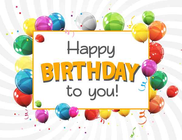 happy birthday card with colored balloons vector material 01