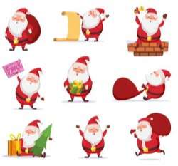 Santa with christmsa illustration vector