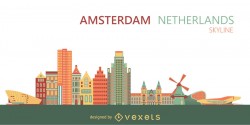 Amsterdam city skyline
