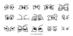 Cartoon Eyes Expressions Set