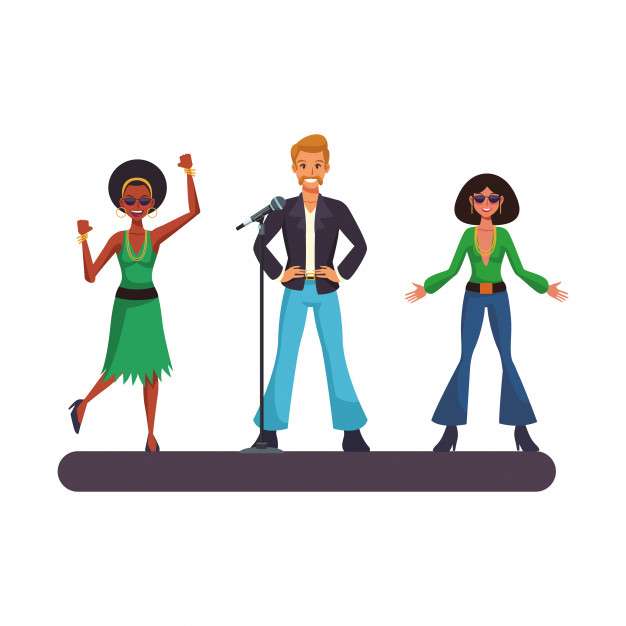 Disco people cartoon