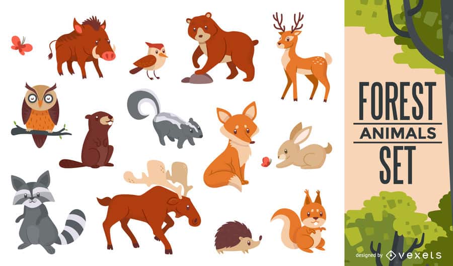 Forest animals set