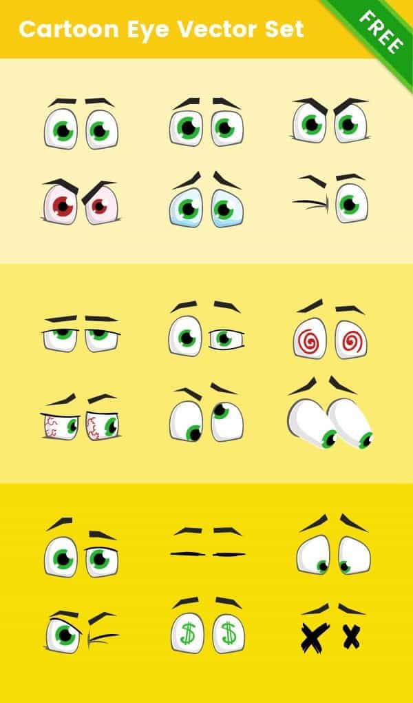 Free Cartoon Eye Vector Set