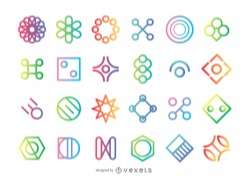 Geometrical shape logo set