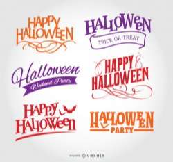 Happy Halloween emblem Set