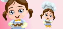 Little Vector Girl With a Cookies