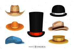 Men hat drawings set