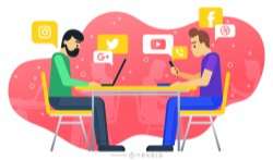 Social media work illustration