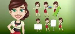 Vector Female Office Worker