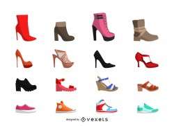 Women shoes illustration set