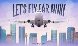 Airplane far away background