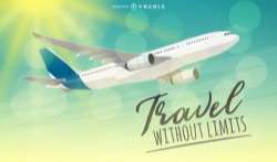 Airplane flying across the sky illustration