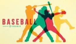 Baseball silhouettes poster