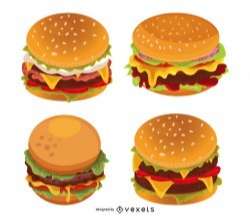 Burger illustration set