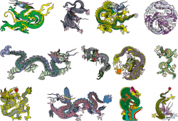 Chinese Classical Dragon Vector Of The Eight