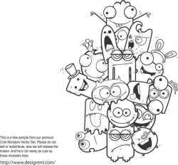 Cute Vector Monsters Free Sample