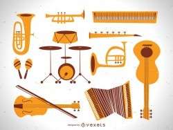 Flat musical instrument collection