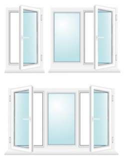 Glossy Window Set with Blue Glasses