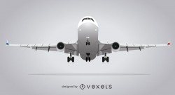 Gray isolated airplane illustration